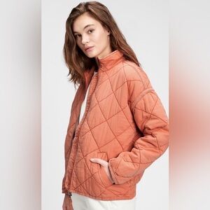 GAP Quilted Puffer Jacket in Rust Orange
